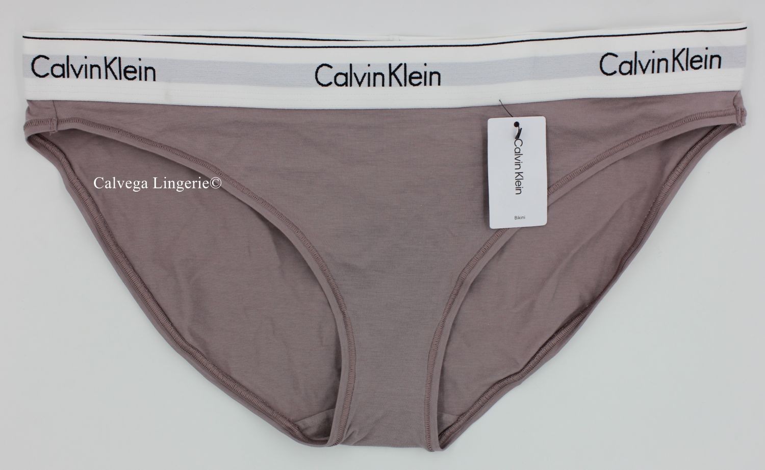 NWT Calvin Klein F3787 “Modern” Logo Cotton Bikini, Taupe (633), XL