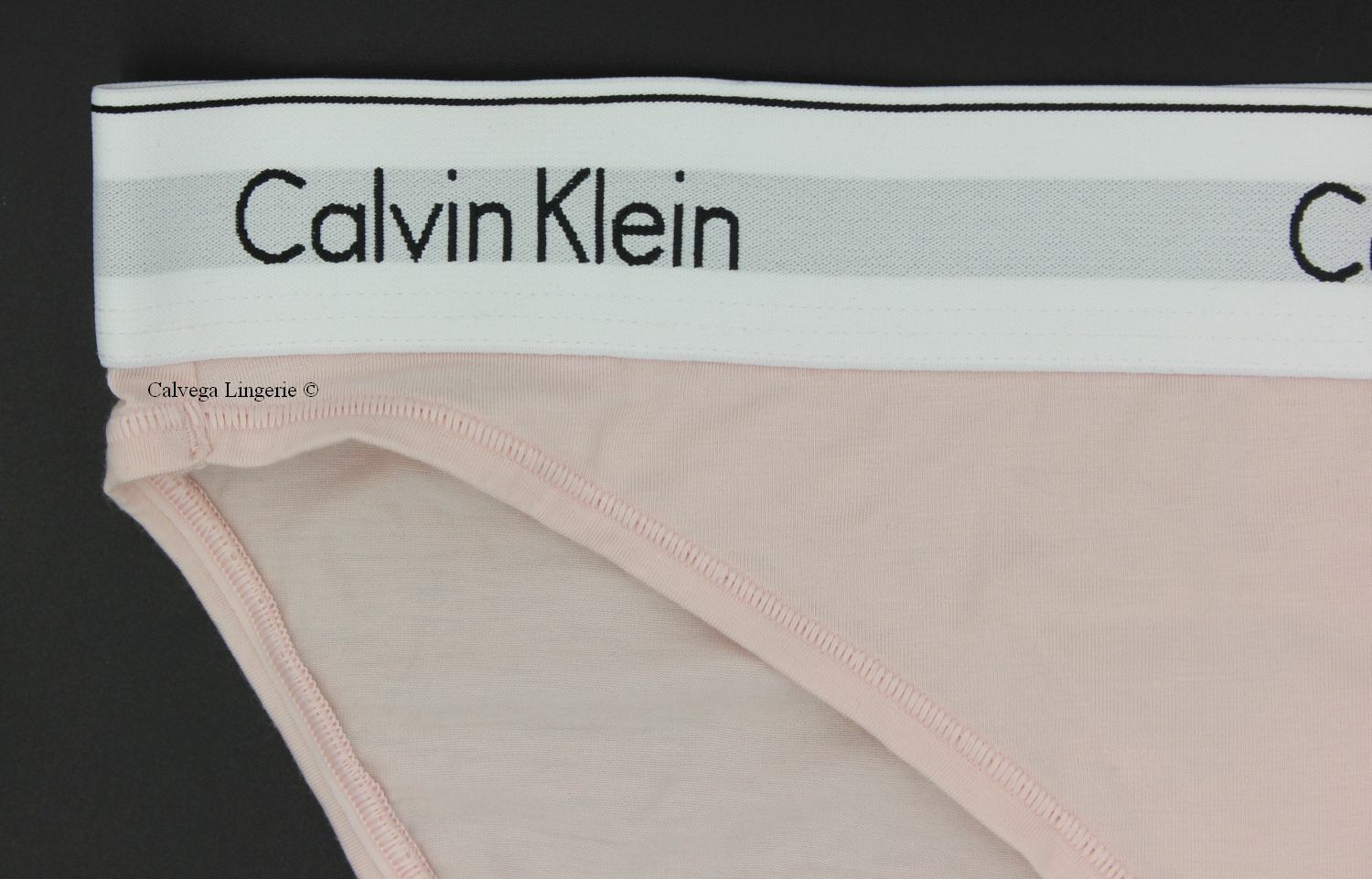 NWT Calvin Klein F3787 “Modern” Logo Cotton Bikini, Baby Pink / White (680)
