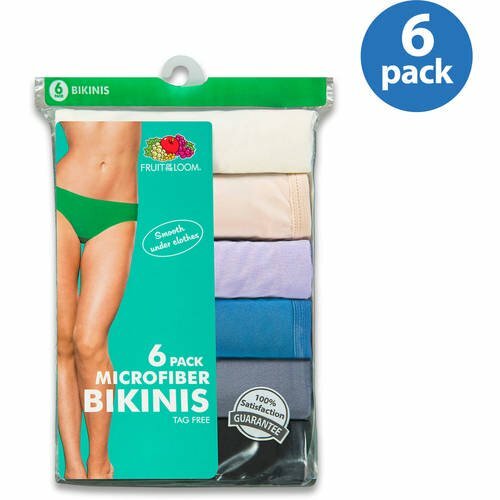 Fruit Of The Loom Women’s Bikinis 6-Pack ” Microfiber & Tag Free ” NEW!!!!