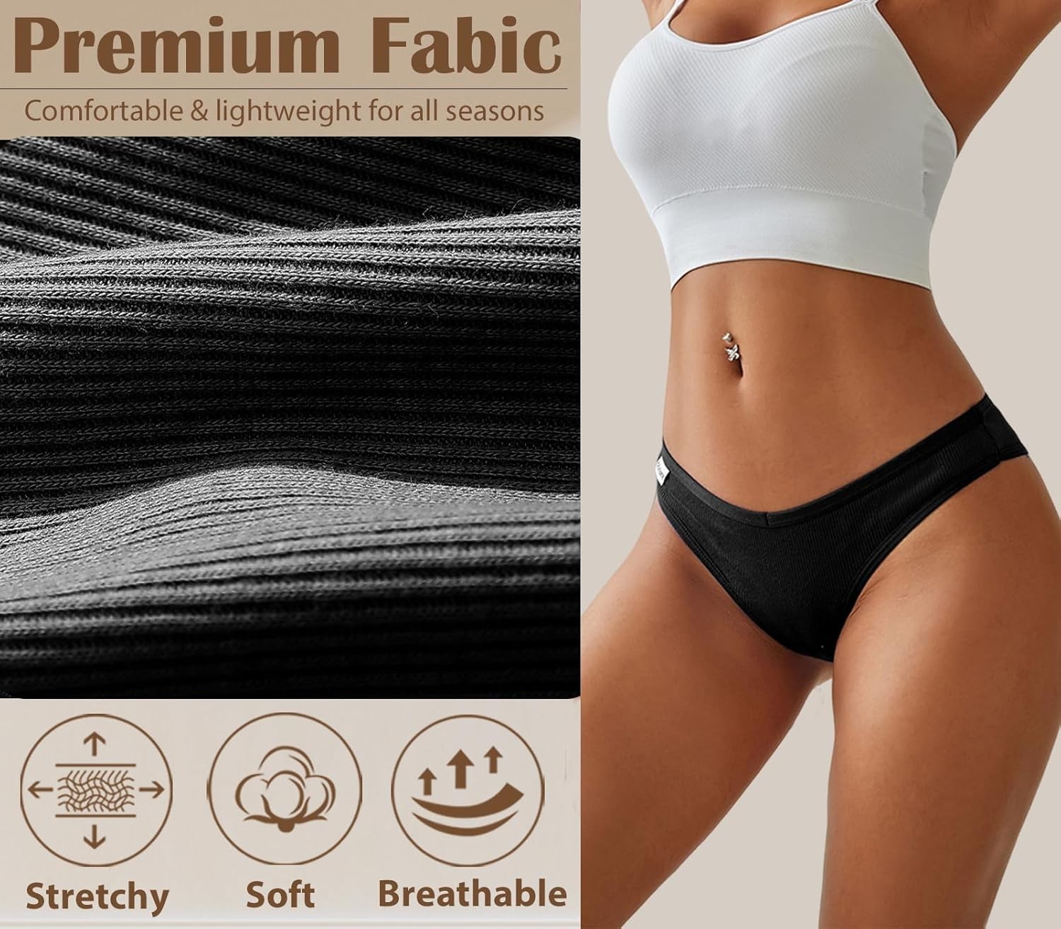 Womens Cotton Underwear Sexy Stretch Bikini Panties Low Rise Hipster Ladies S…