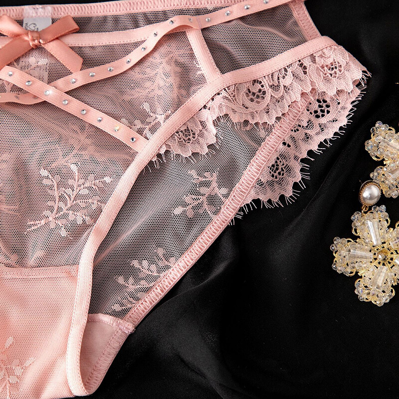 4 Pack Lot Womens Sexy Panties Briefs See Through Lace Sheer Underwear Lingeries