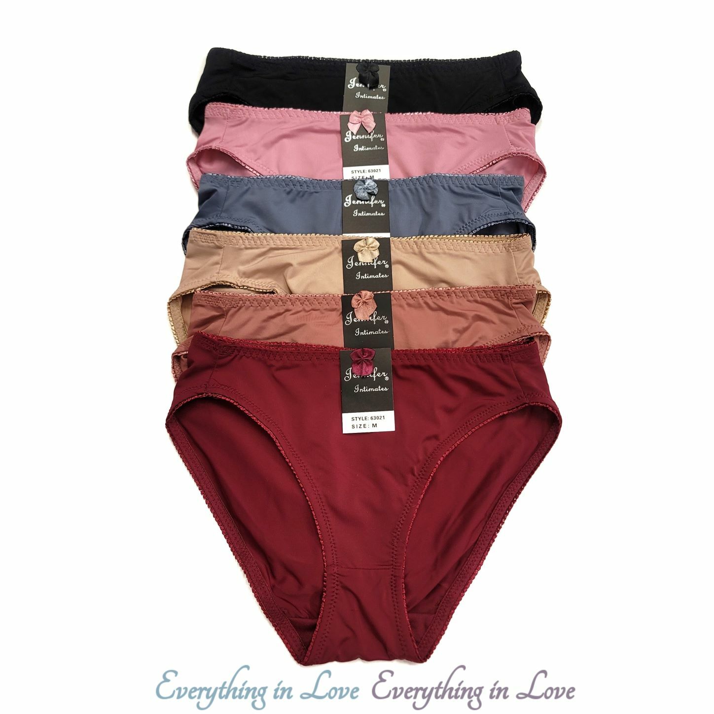 3 6 Pack High Cut Microfiber Light Tummy Control Full Seat Coverage Bikini panty