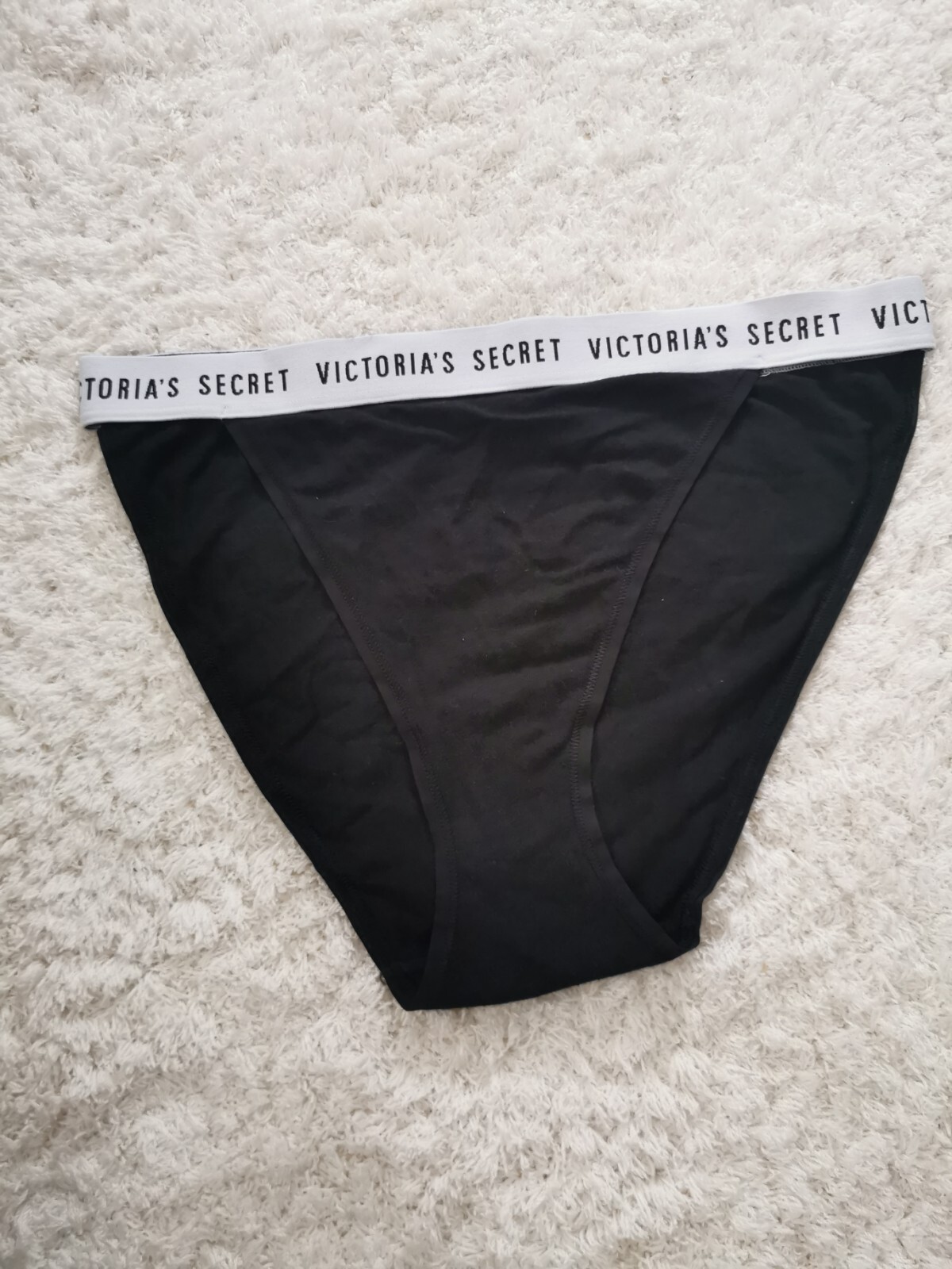 Victoria’s Secret Knickers X3 Black Navy Purple Branded Elasticated Band. UK L
