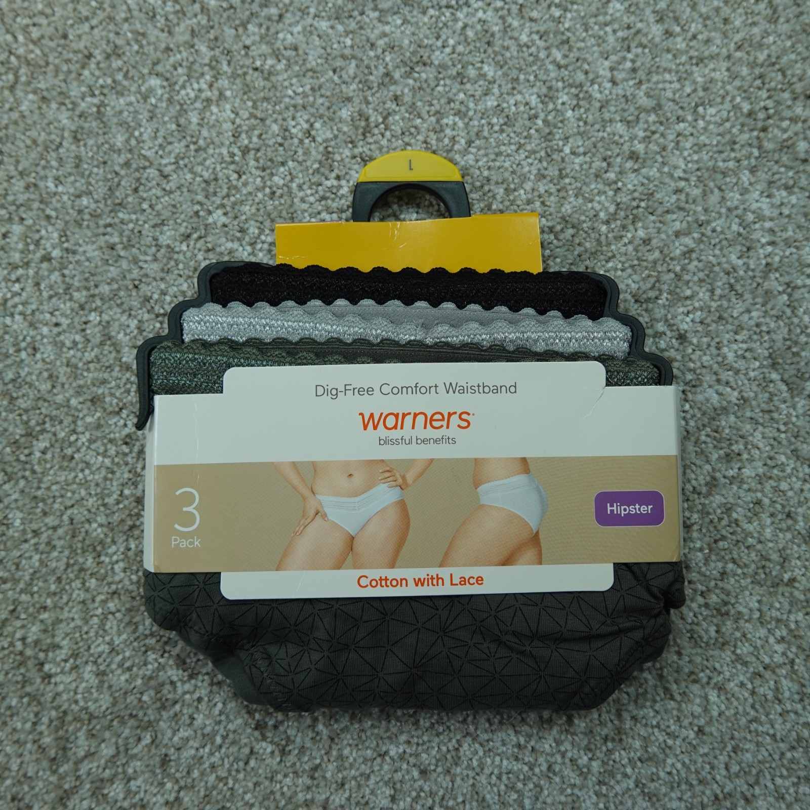 Warners Underwear Womens Large 12/14 Hipster Blissful Benefits 3 Pairs