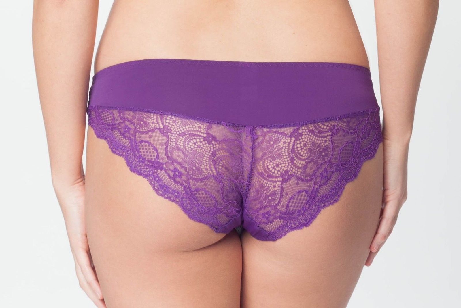 Parfait by Affinitas Carole Bikini Panty with Lace #3103 Szs S- 4XL Purple New