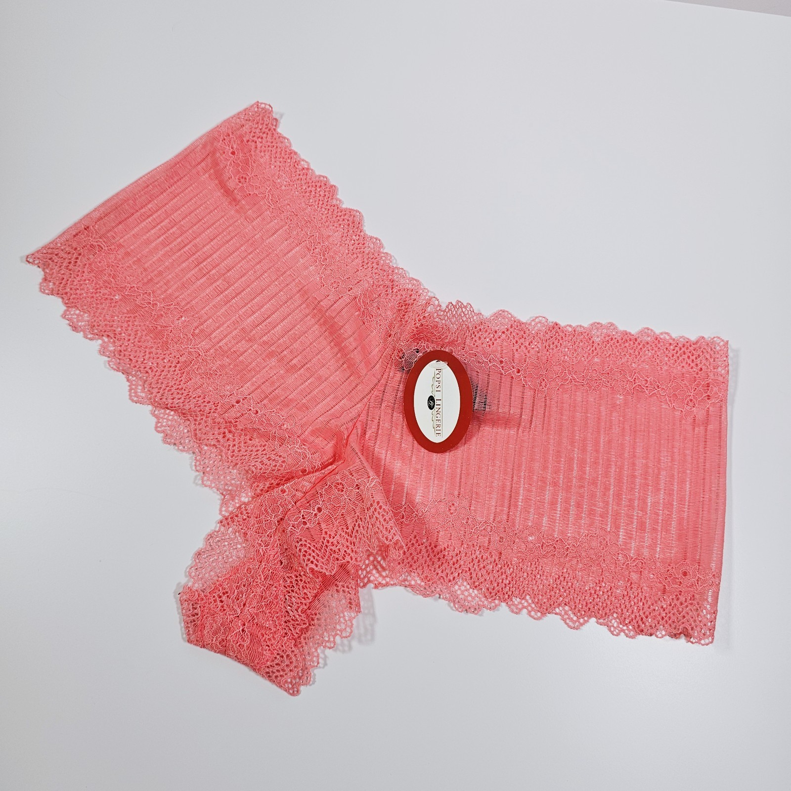 Popsi Lingerie Coral Pink Lace Boyshort Panties Size XL