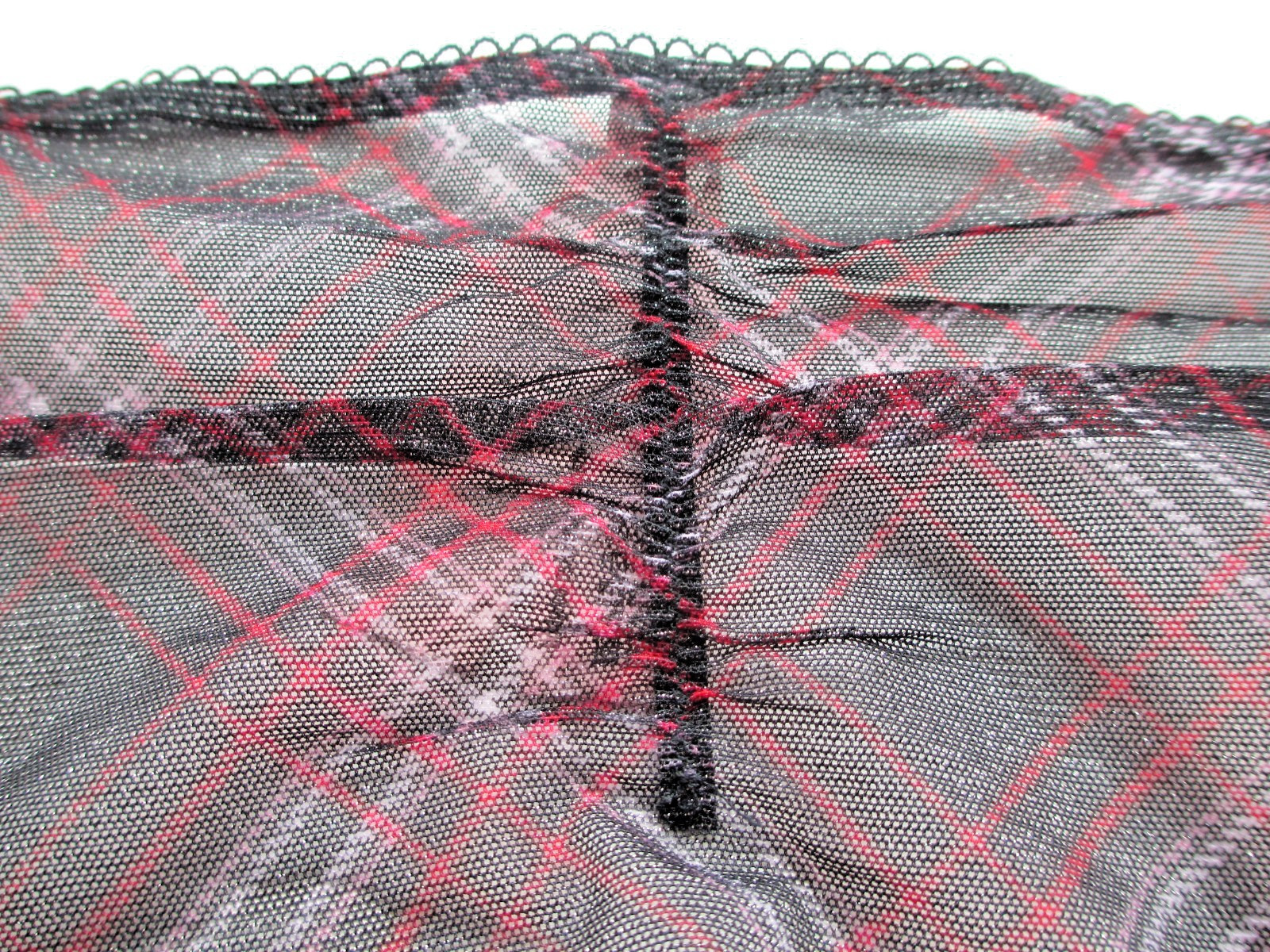 VICTORIA’S SECRET Cheeky Panty S M L XL Black Plaid NWT Mesh Shine FREE SHIP 4+