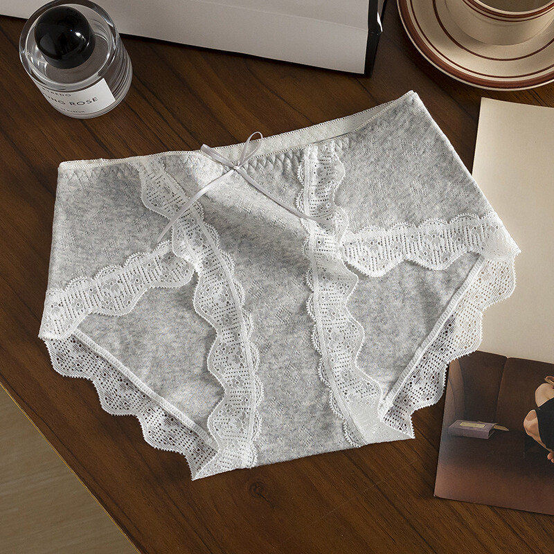 5 Pack Lot Sexy Womens Cotton Panties Brief Lace Trim Ladies Underwear Lingeries