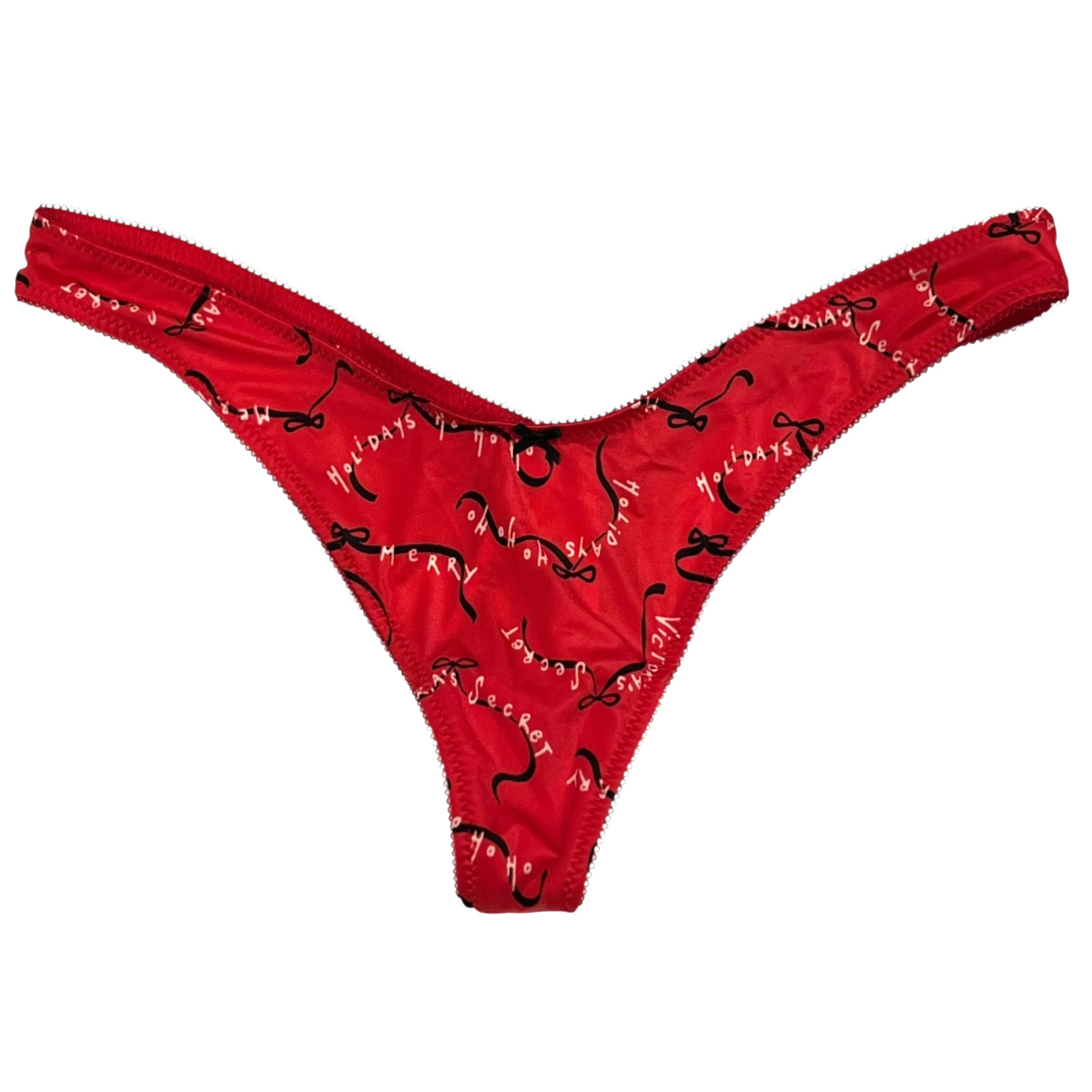 NWT VICTORIA’S SECRET High Leg Thong Sz XS-M-L-XL Red Silky Christmas
