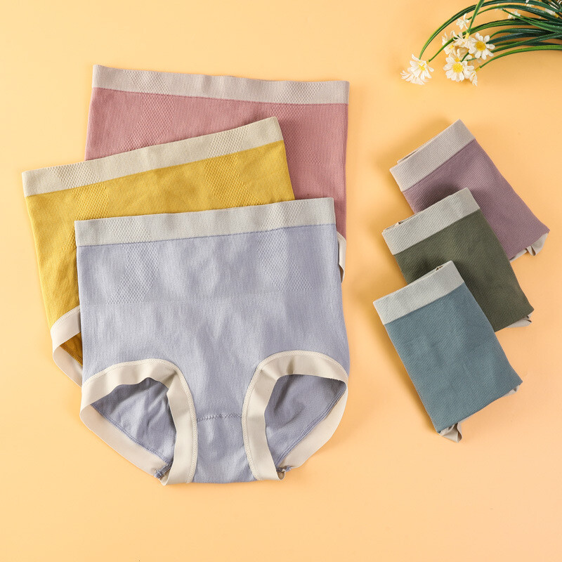 6PCS/LOT Sexy Womens High Waist Panties Brief Full Coverage Underpant Lingeries