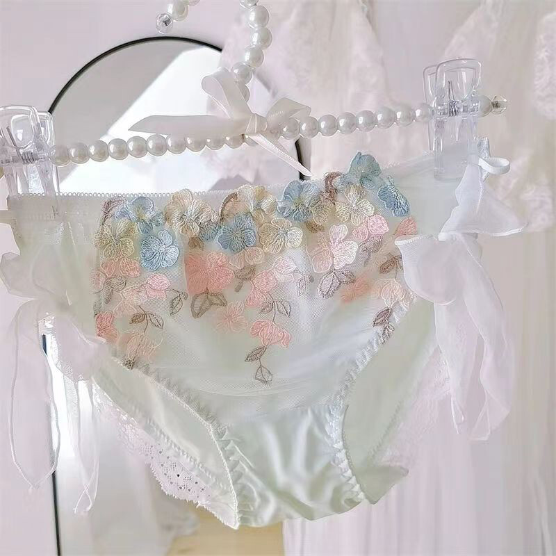 New Japanese Cute Girls Underwear Panties Briefs Floral Strappy Sweet Underpants