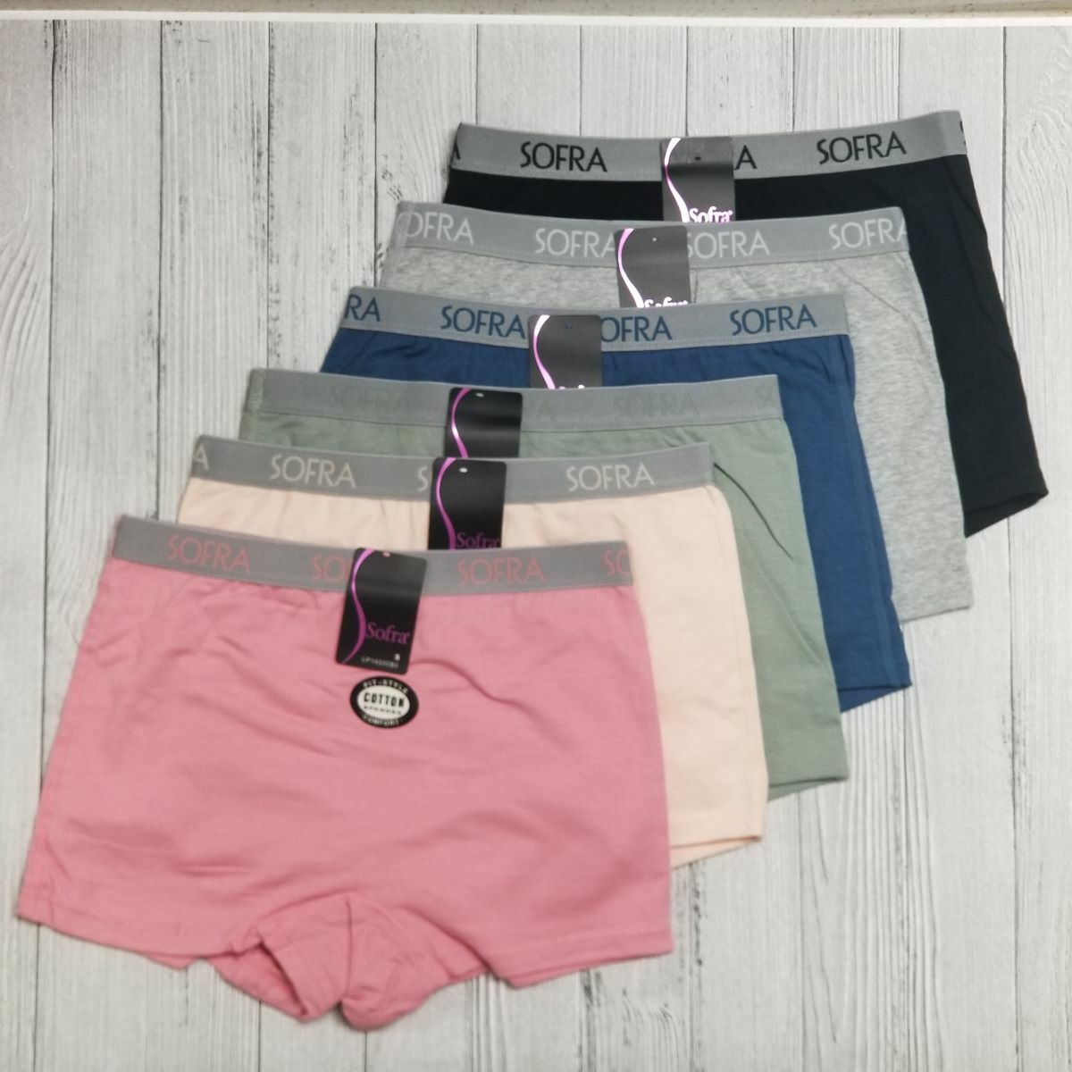 6Pack Women Soft Stretch Cotton High Rise Sport Boxer Shorts Boyshort Underwear