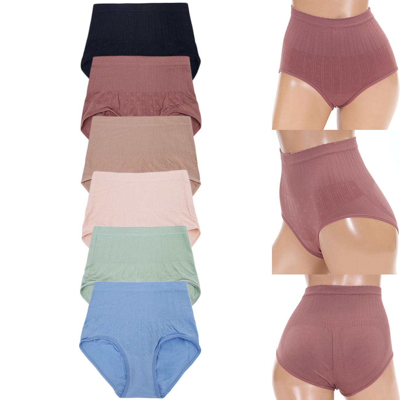 12 pack Women’s Basic Solid Stretch Star Pattern Girdle Panty Underwear