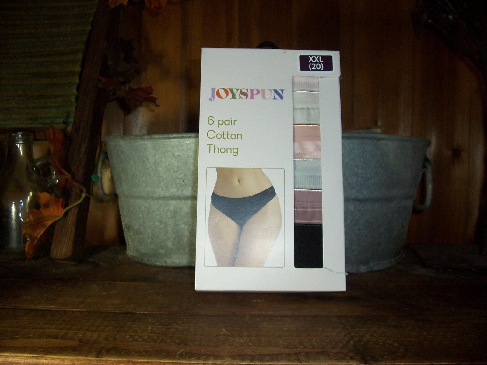 JOYSPUN WOMENS COTTON THONG UNDERWEAR 6 PAIRS SIZE XXL 20 VARIOUS COLORS NEW