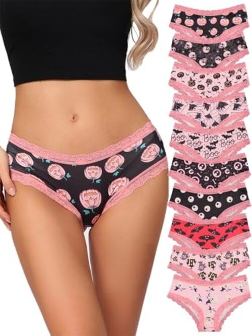 10pcs Women’s Gothic Contrast Lace Halloween Skull & Rose Large Pink & Black