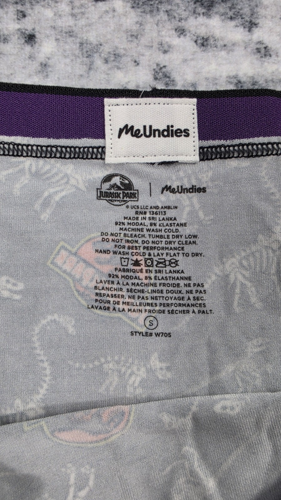 MeUndies Jurassic Park Women’s Hipster Brief Panties Dinosaur Print Size S New