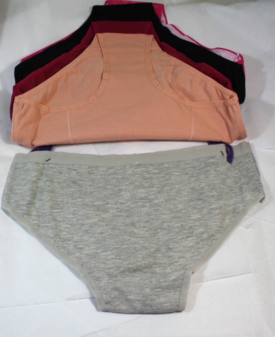 NWT set of 5 AEROPOSTALE cotton blend HIPSTER panties GRAY PINK GRAY BLACK PEACH