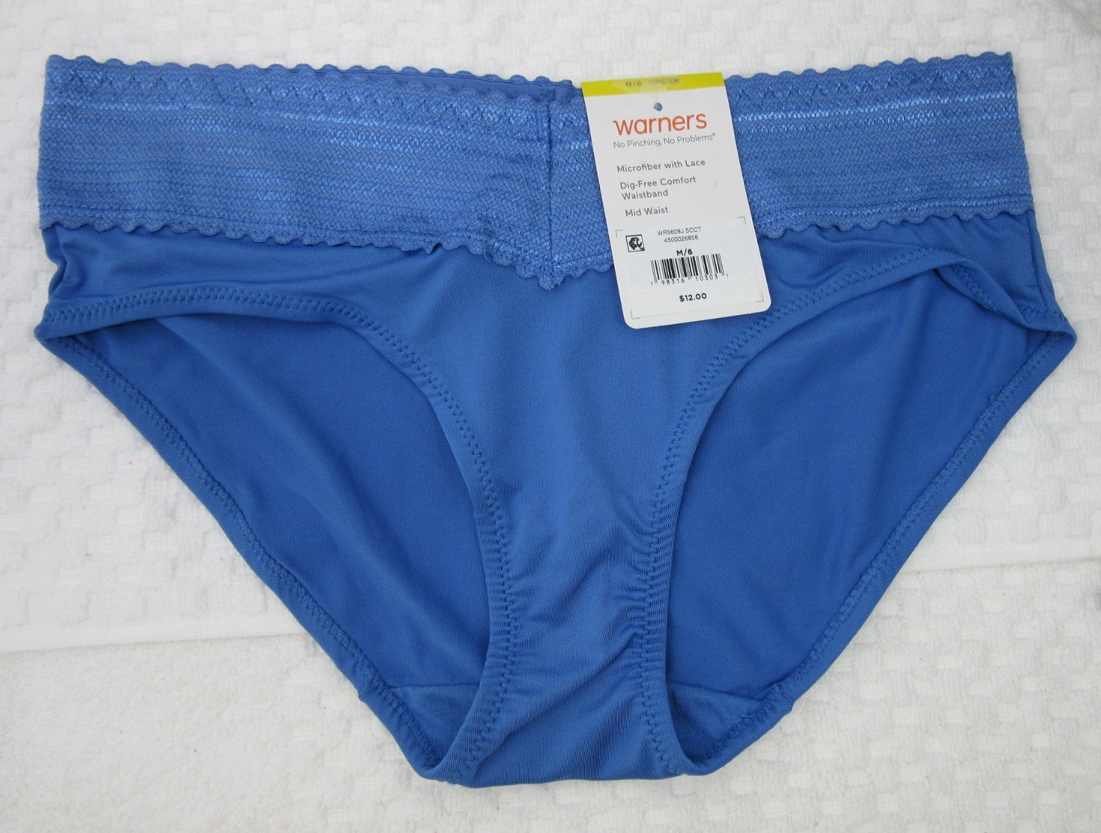 New set/3 WARNER’S no muffin top HIPSTER panties TEAL BLUE BLACK WINE FLORAL M