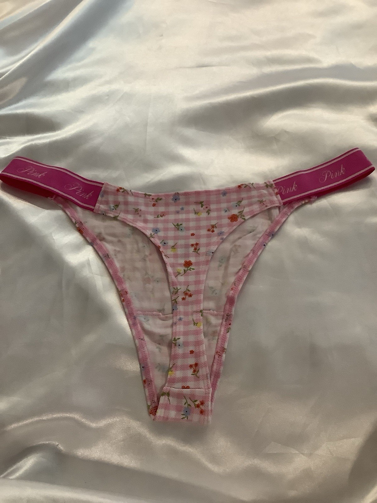 Women’s Victoria’s Secret PINK High Leg Thong Floral Gingham 5pk ($8 Each) L
