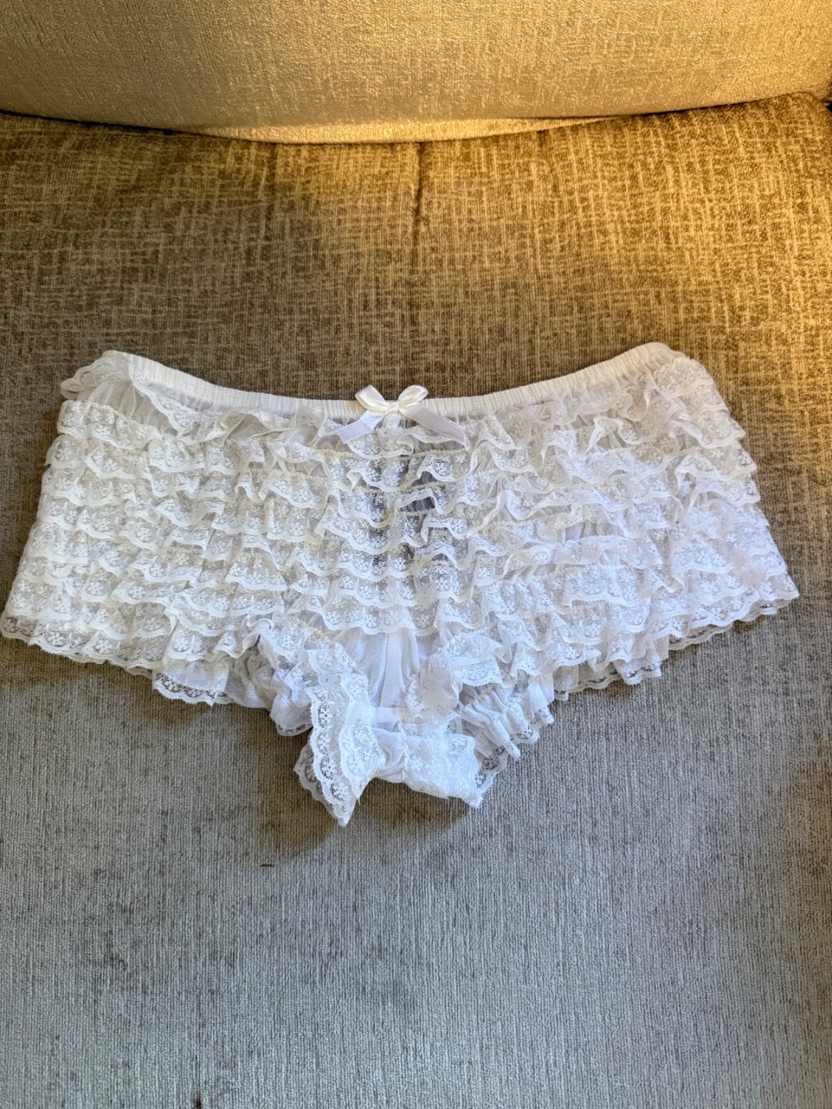 Leg Avenue White Ruffled Boy Short Womens Panties One Size