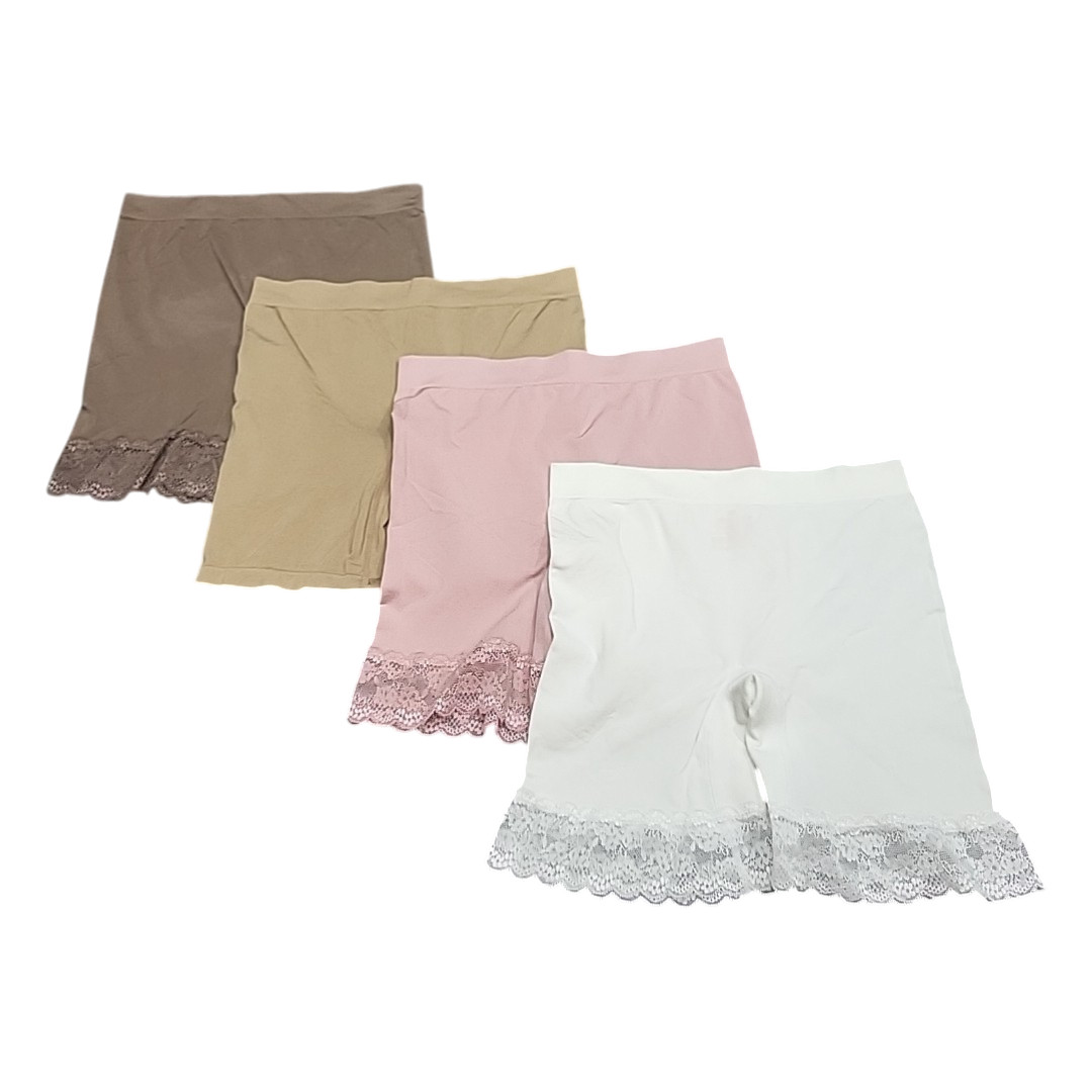 Breezies Women’s Set of 4 Everyday Seamless Mid Thigh Shorts Panties Size Medium