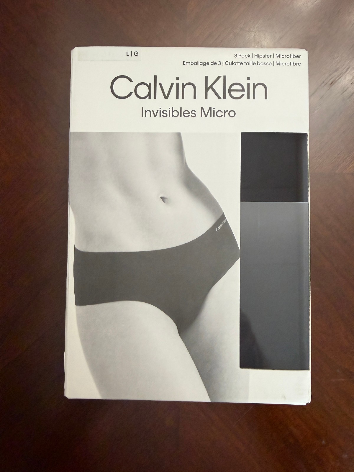 Calvin Klein Women’s Invisibles Seamless Hipster Panties 3-Pack L Black New