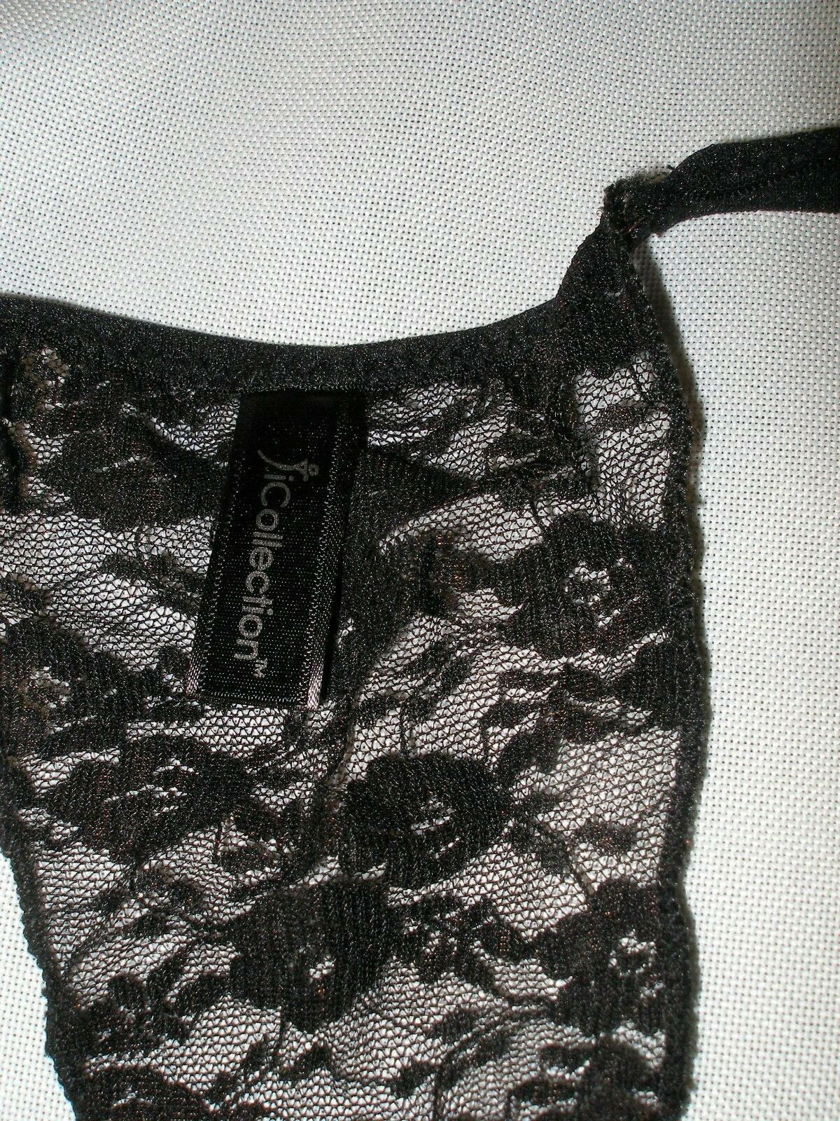 Women’s XL Black Lace String Thong Panties Double Strap Waist Band Unique