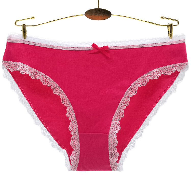 Women’s Cotton Bikini Briefs Knickers Panties Lace Edged Comfortable XS S 6 8