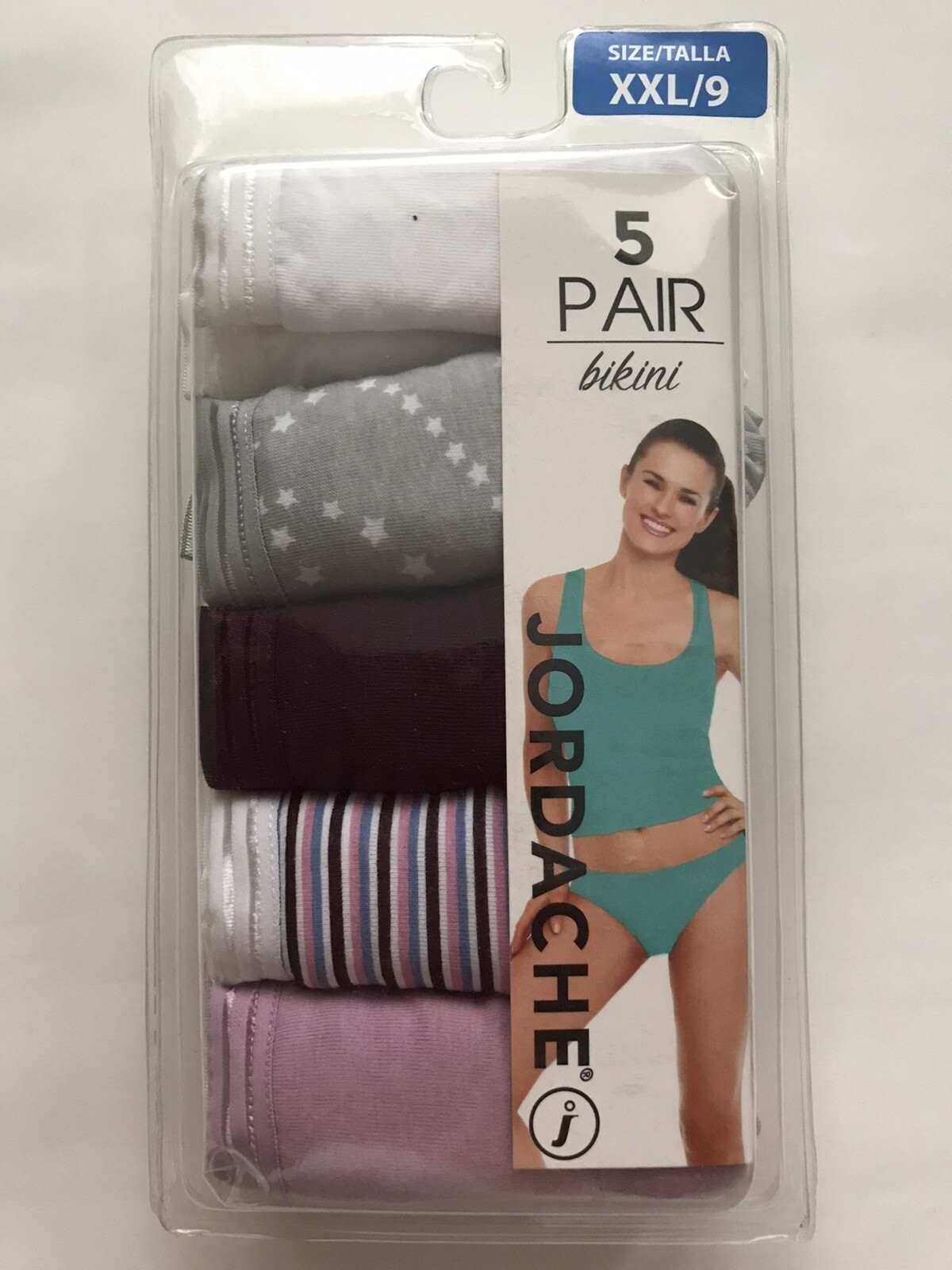 5 Pair Jordache Women Cotton Bikini S M L XL 2XL New