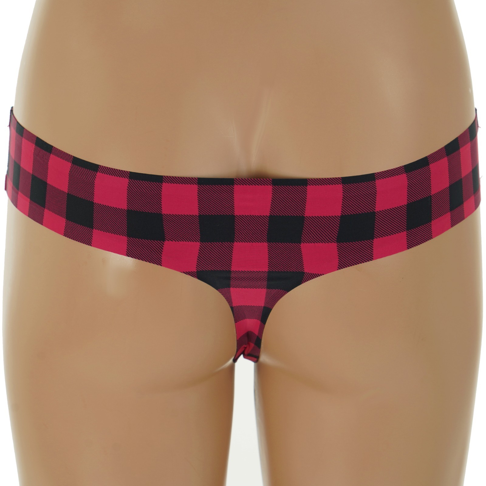 SO Junior’s SIZE 11-13 LARGE Black & Red BUFFALO CHECK THONG Panties #SO60001