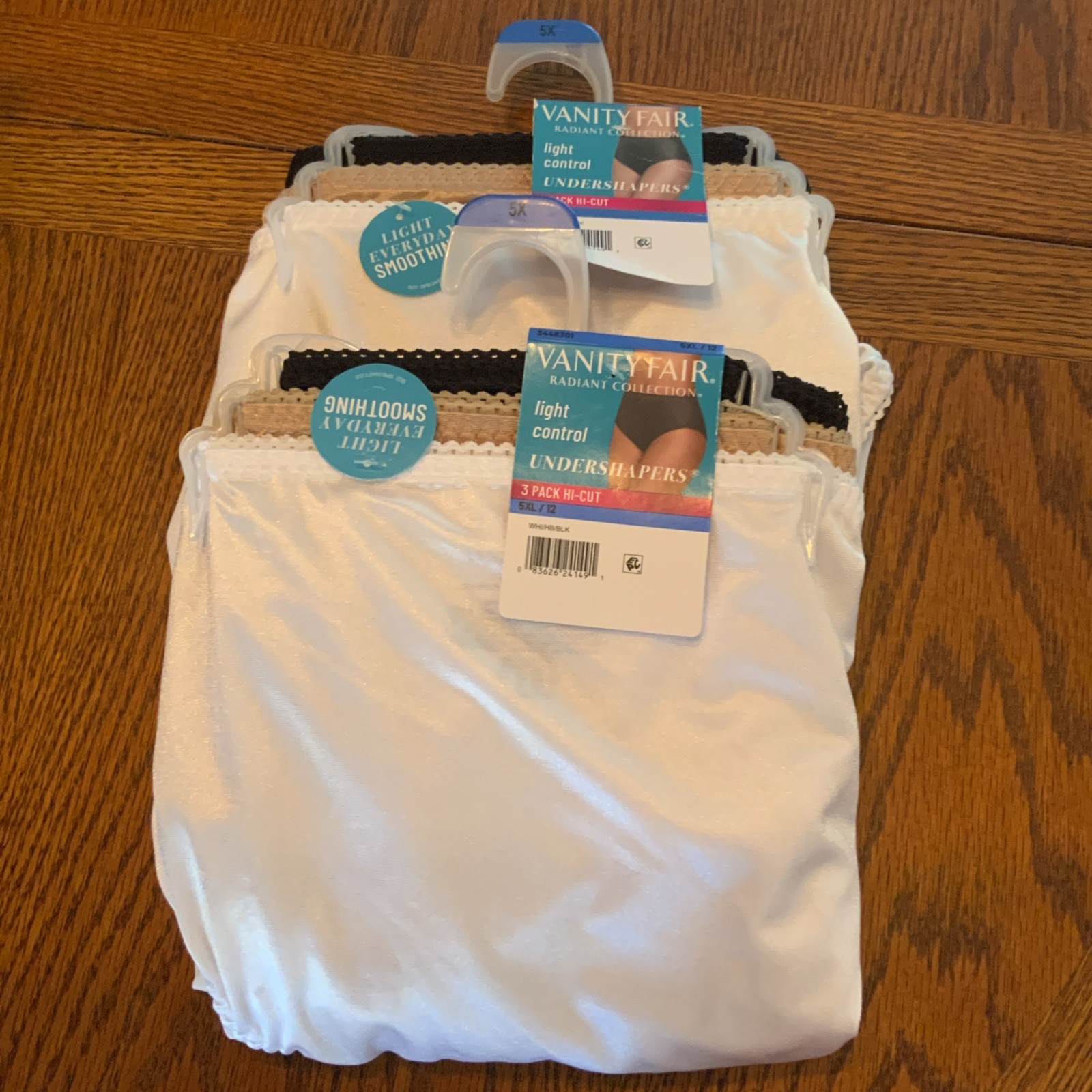 VANITY FAIR 3 PACK HI-CUT BRIEF PANTIES 5X Size 12 LOT of 2 SETS, 6 PANTIES