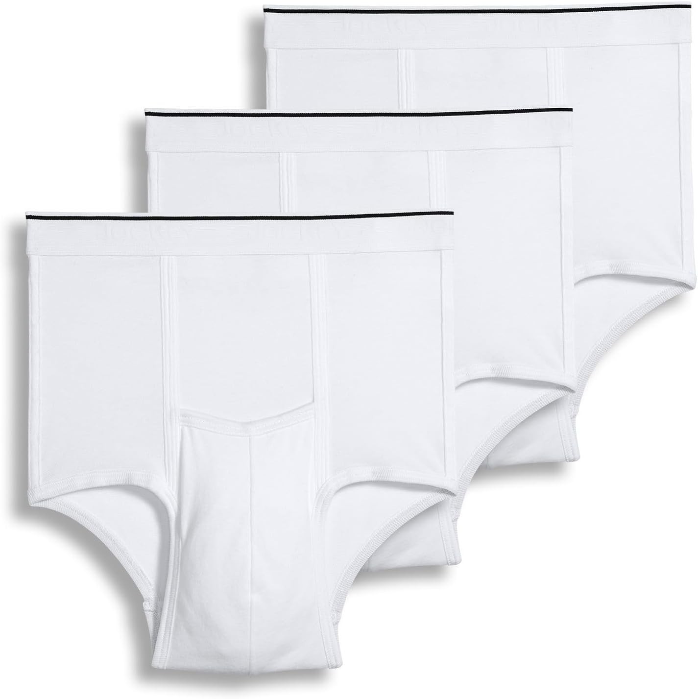 Jockey Men’s Underwear Pouch Brief – 3 Pack Medium, White