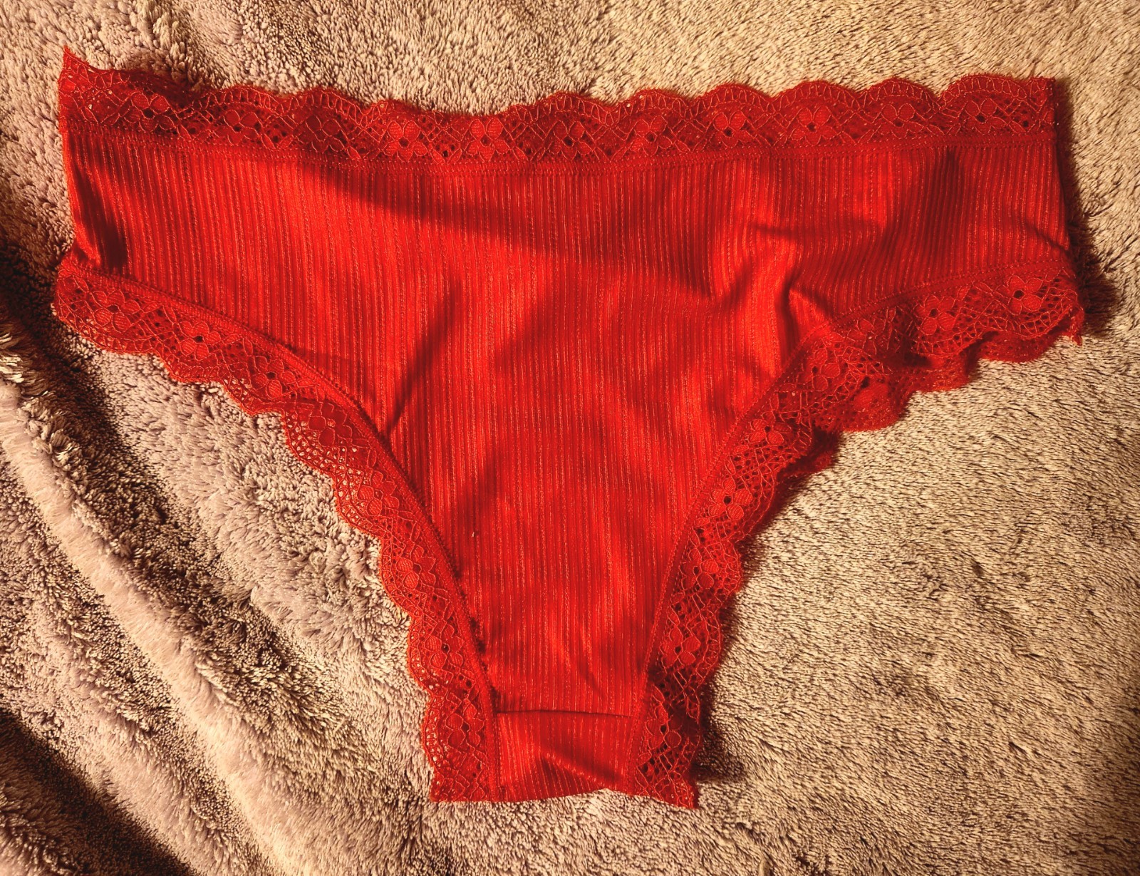 Red Strawberry Shortcake Pantie Lace Soft Stretch M Super Cute Cheeky