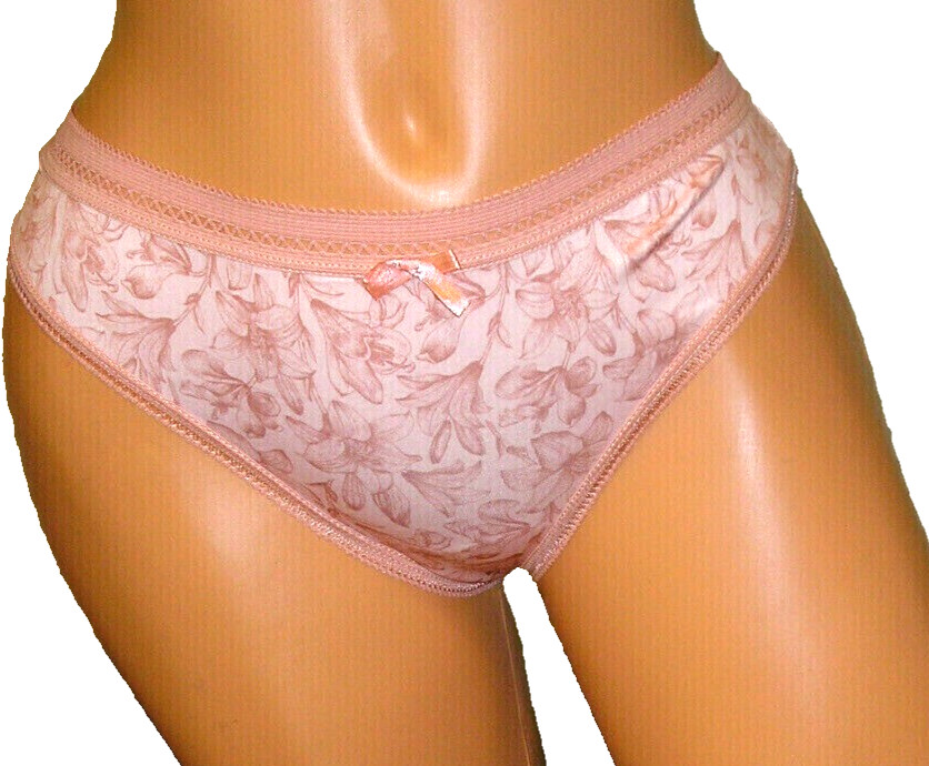Panties Lingerie Floral Peach Thong Size Medium Adult Gift
