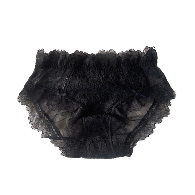 New Japanese Lady Underwear Breathable Brief Thin Lace Mesh Cute Sweet Panties