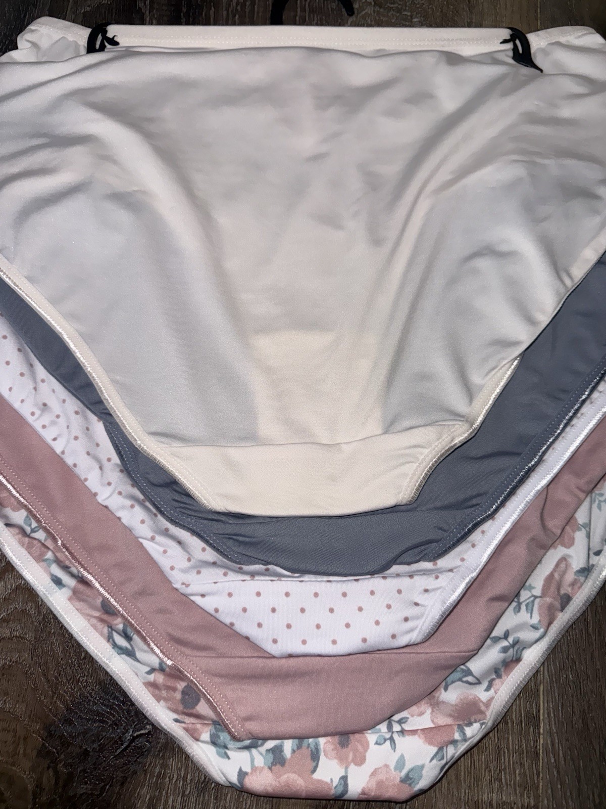 Kathy Ireland Womens Brief Underwear Panties Multicolor 5-Pair Polyester ~ 1X