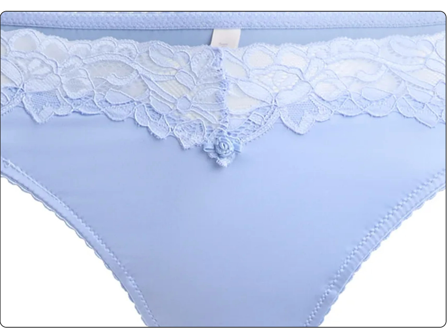 Choose Cheeky or Thong & Size MRS JoySpun Panty Satin Picot Lace NWT White/Blue