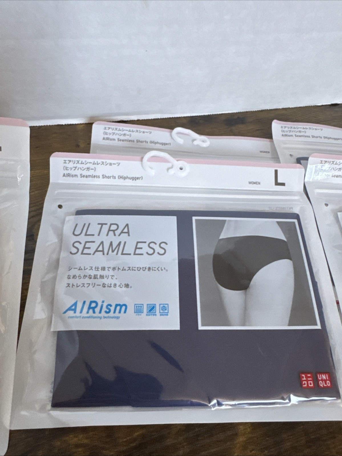 5 PK NEW UNIQLO Women’s AIRISM ULTRA SEAMLESS HIPHUGGER Shorts Blue Brown