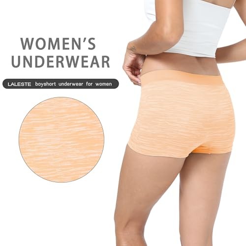 Women’s Boyshort Underwear Full Coverage Seamless Panties Soft Large B2415