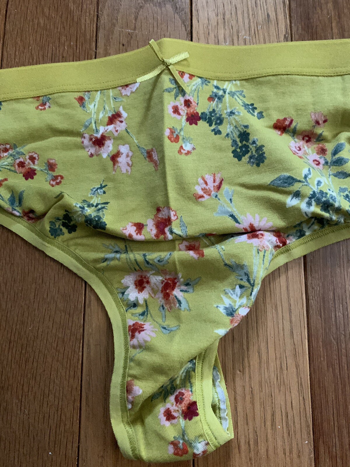 NEW Plus Size 18/20 Lane Bryant Cacique Cotton Thong Panty Spring Green Flower