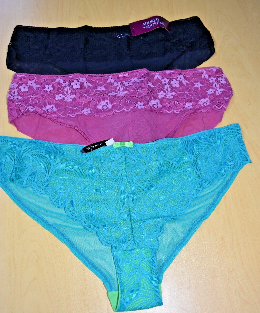3 NWT Adorned & Adore Me Lace Mesh Panties Lot 3X XXXL