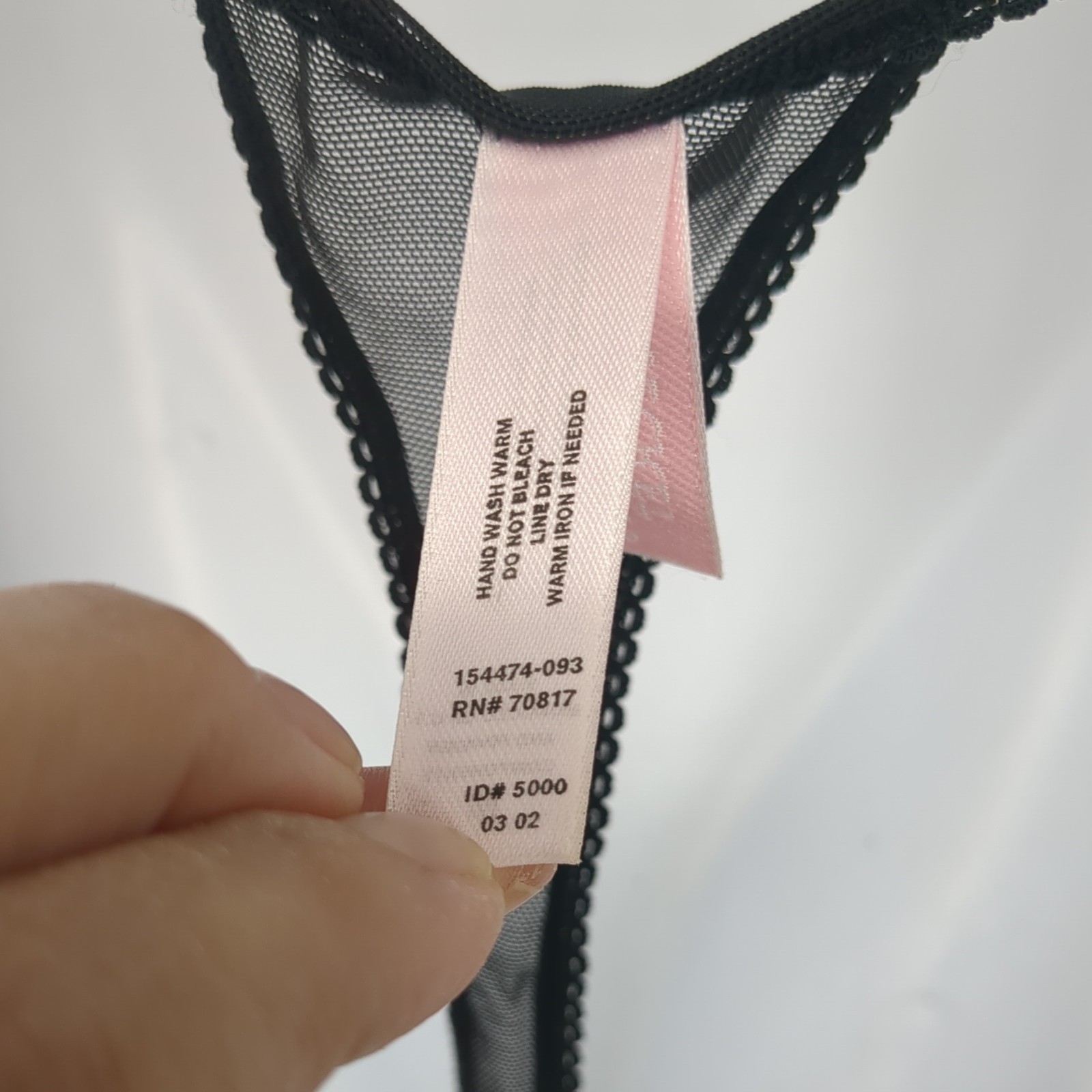 Vintage 02 Y2K Victoria’s Secret Black Sheer Panties Medium Bra 36B Set NWOT