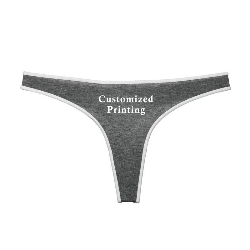 Personalised Penties Custom Printed Women Thong Soft Cotton Designer Underwear