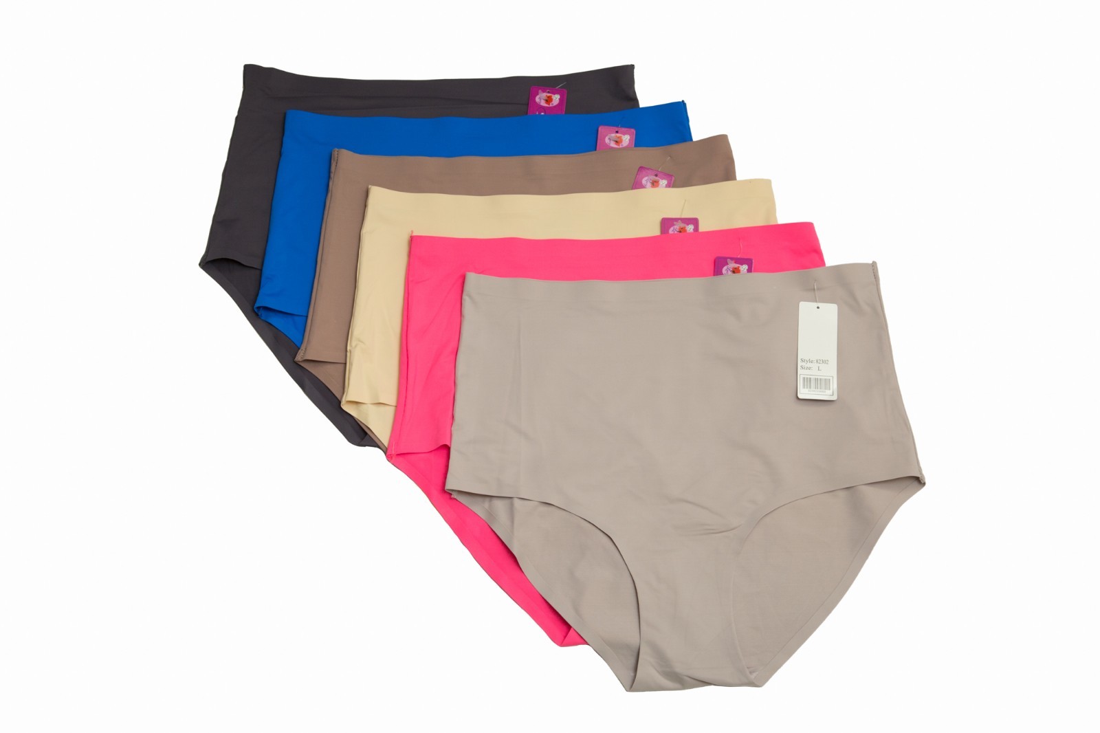 Lot 6 Laser Cut Seamless Panty Brief Full Cover Mixed Color Size S M L XL 2X 3X