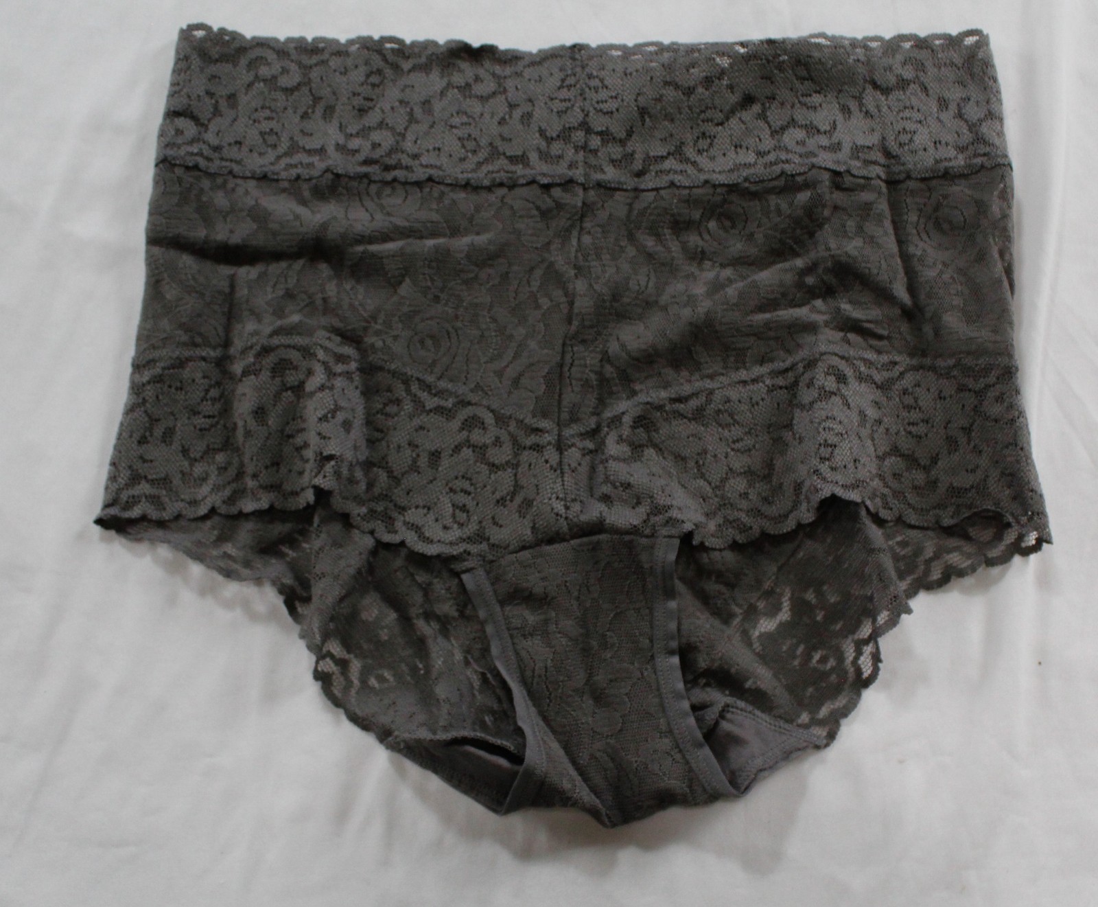 Felina Women’s Stretch Lace Hi-Waisted Boyleg Panty DH3 Grey Medium NWT