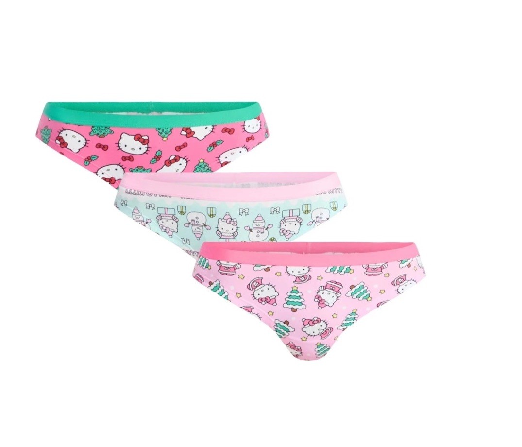 Hello Kitty Women’s Christmas Cheeky Panties Underwear 3-Pack XL (16-18)