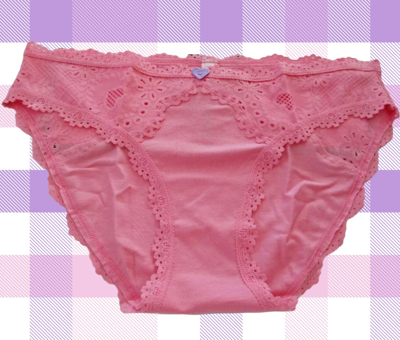 Victoria’s Secret Heart Eyelet Pink Cotton Bikini Panties M, L, XL, XXL