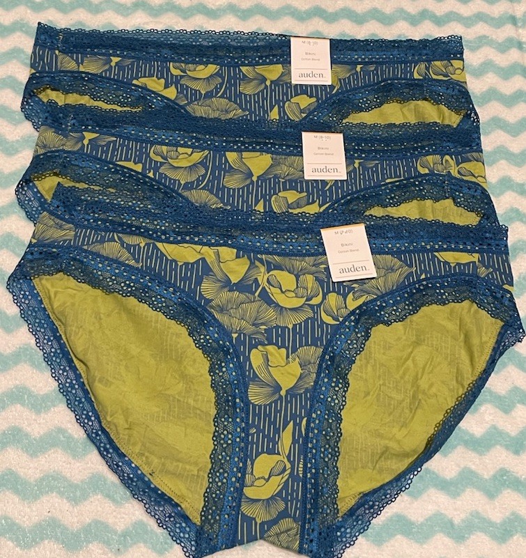 Auden Women’s Bikini Cotton Blend Underwear Size Medium (8-10) New Lot Of 4