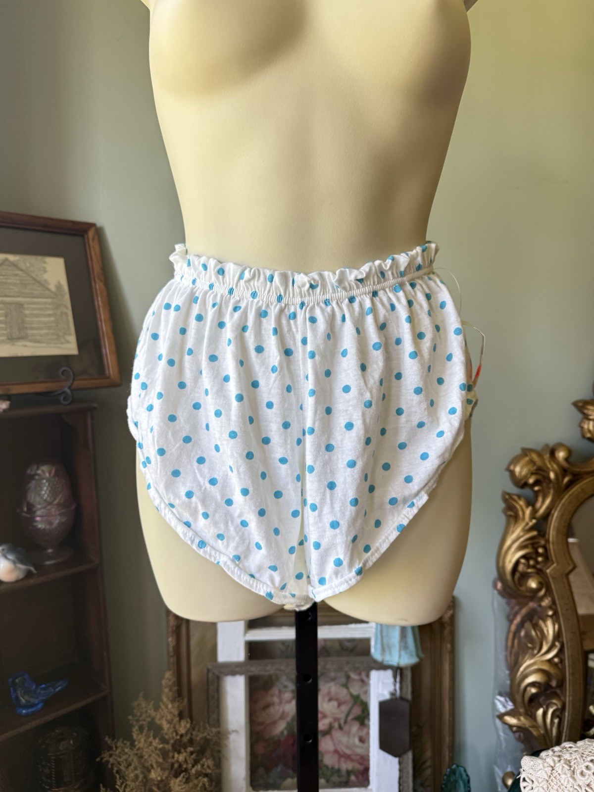 ST EVE POLKA DOT WOMENS BOXERS 100% COTTON SIZE MEDIUM VINTAGE CLOTHING