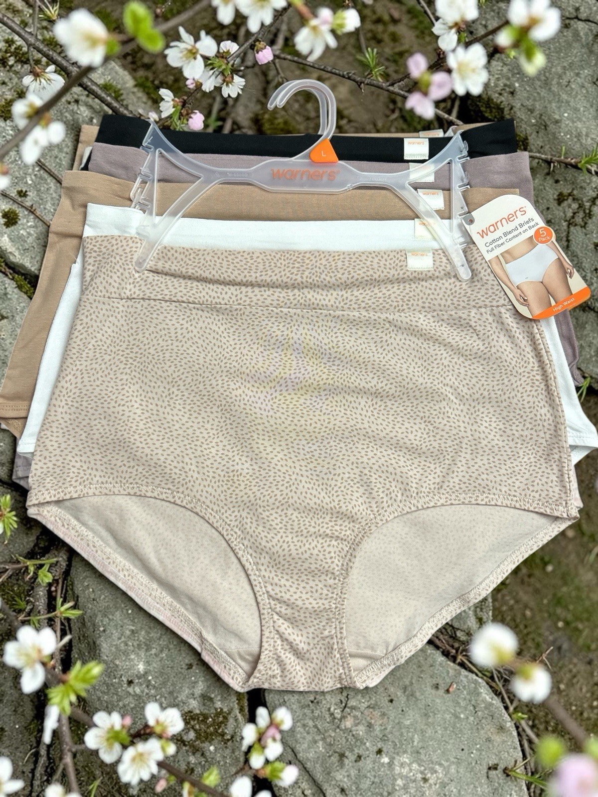 Warners No Muffin Top Stretch Cotton High Waist Brief Panties 5 pack~GREAT FIT!